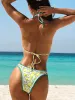 Set Fruit Print Damskie stroje kąpielowe Seksowne brazylijskie stringi bikini set bandaż halter bandaż o niskiej talii kroju stroju kąpielowego 2023 Kombinezon kąpielowy