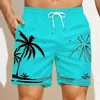 Zomerheren shorts snel drogen Hawaii Holiday Sports Swimming Trunks Fashion 3D Coconut Tree Gedrukt Loose 6xl 240417