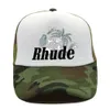 Chapeaux de maille imprimées Rhude Classic Womens Casquette Street Hip-Hop Baseball Cap de base Caps Caps de mode de mode Trendy CSD2404271