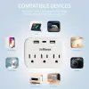 Adattatori Extender multi -spina con USB, splitter per outlet a parete elettrica con 3 porte USB e 3 outlet, per ufficio, casa ... ecc.