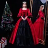 Feestjurken Rode katoenen bruiloft |Verjaardag Kerstjurk Victorian Ball Gown Theatre -kostuums