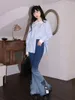 Женские джинсы Harajuku для женщин винтажные тунические брюки с вспыльчиками с высокой талией мода Pantalon Femme Корейский градиент y2k брюки