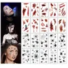 Dövme Transferi 10 Koruyucular/Paket Yeni Cadılar Bayramı Tatil Yüz Makyaj ve Terör Örümcek ve Skar Maske Tasarımı Sahte Geçici Su Geçirmez Dövme Sticker 240426