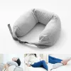 Massager Neck Pillow Memory Cotton U Shaped Pillow Soft Relaxing Travel Massage Pillow Headrest Zipper Design