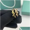 Band Rings 4 Color Designer Ring Ladies Rope Knot Luxury With Diamonds Fashion For Women Classic Jewelry 18K Gold Plated Rose Wedding DHX45