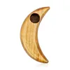 Smoke Shop 3,15 дюйма деревянная труба с металлической миской луны стили светло-желтые деревянные трубы в форме полумесяца портативные