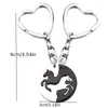 Keychains 1 Pair Horse Matching Puzzle Keychain Animal Stainless Steel Couple Lover Key Chain Ring Purse Bag Backpack Charm Accessories