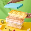 Tools 32/64 Grid Ice Cube Tray with Lid and Bin Press Silicone Ice Cube Maker Mold Ice Mould Box for Bar Gadget Kitchen Accessories