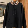 Mens Hoodies Sweatshirts hoody Designer Hoodie Tide Brand Hooded Sweater Classic Plaid Stitching Loose Os Pullover Women Hoodies Fashion Cotton Jacket Top quality