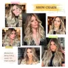 Synthetic Wigs Ombre blonde curly synthetic lace front wig suitable for women ginger brown role-playing long wave no glue Q240427