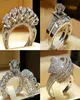 Anéis de casamento Luxo Male masculino Crystal Zircon Stone Ring Vintage 925 Silver Set Promise Engagement for Men and Women4180571