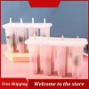 Gereedschap IJsvormen 4 Popsicle -vormen Set Popsicle Ice Tray IJs Cream Herkeuraal met stokdeksel Ice Mold Kitchen Accessoires