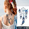 Tatuaż transfer Wodoodporny TETATOO TATTOO ZAPITACJA NIEBIESKIE ROTA KONTROWA MANDALA Henna Flash Tattoos Tiger Butterfly Arm Arm Fake Tatoo Women Men 240426