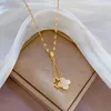 Nieuwe plant vierbladige klaver ketting bling hanger kettingen goud vergulde designer sieraden vrouwen vrouwelijke zuster geschenk link keten natuur choker elegante ketting s999