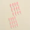 Falso unhas 24pcs gradiente fosco rosa Conjunto falso Pressione na capa completa Francesa Fosco Artificial Longo Shape de Amêndoa