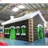 10mLx5mWx4.5mH (33x16.5x15ft) Free Door Ship Outdoor Activities commercial Xmas decoration Inflatable Santa Grotto Christmas House with Wood Print Tents For Sale