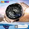 Montre-bracelets SKMEI 1370 Luxury All Steel Business Araine étanche Relogio Mens Fashion Sports Quartz Watch Q240426