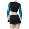 Abbigliamento da palcoscenico maddy cheerleading outfit sexy scuola sexy girls cosplay danza costume da danza da ballo per adulti abito a pieghe per adulti