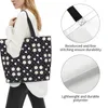 Shopping Bags Beautiful Ditsy Floral Extra Large Grocery Bag Black And White Check Plaid Reusable Tote Travel Storage