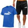 T-shirt à manches courtes d'été pour hommes transfrontalières + shorts set imprimées à manches courtes à manches courtes à manches décontractées ensemble en stock