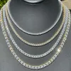 Wholesale Price Hip Hop Jewelry 2mm 3mm 4mm 5mm 6.5mm 925 Sterling Silver Gold Plated Vvs Moissanite Diamond Tennis Chain