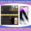 Verre tempérée du protecteur d'écran pour iPhone 15 14 13 12 Mini 11 Pro XS MAX XR 6 7 8 Plus Samsung A15 A25 A35 A55 A13 A05 Protect Film 9h 0,33 mm avec boîte de vente au détail en papier