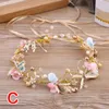 Coix de cheveux Bridal Hairband Imitated Pearl Headress Fleur Couronne de fleur Bride Garland Head Hoop Wedding Bandbands Femmes Bijoux