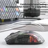 ワイヤレスBluetoothゲーマーマウス充電ドック3モード接続RGBライトUSB C WIRED 2.4G透明マウス用PC用