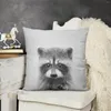 Raccoon de travesseiro - tampas decorativas de arremesso branco preto para sofá de luxo de luxo, travesseiros de sofá ornamentais