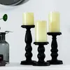 Titulares de vela pretos Retro Retro Candlestick Piece central Decorativo Pillar Home