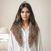 Schals Blumenspitzenschal für Frauen Hijab Wickelschal für Lady Hochzeit Kopftücher weibliche Modezubehör Frühling und Sommer 2024 D240426