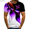 Męskie koszulki 2022 Eagle 3D Printing T-sens T-shirt oddychający ulica Harajuku Street Ubranie z krótkim rękawem Męskie Hip Hop Casual Extra Duże topxw