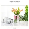 Vazen Glazen vaas 13x13x18cm Noordse stijl Bloemarrangementen Eenvoudig gedroogde bloemen Desktop Decoratie Transparante kleur Modern