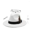 Beradas Hat Fedoras Winter Mulheres Hats Men, Feather Luxury Fashion Wedding Casual Decorate Fedora Chapeau Femme Bonnet