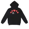 Mens Sweatshirts Designer Play Comes Jumpers des Garcons Letter Brodery Coat Long Sleeve Jacket Women Red Heart Loose Sweater Cardigan Zipper Hoodie