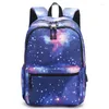 Backpack Galaxy School College Laptop USB -oplaadhaven voor tieners Boys Girls Bags Star Universe Space Book Bags