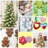 Moulds FAIS DU 5Pcs/Set Cookie Cutter Christmas Tree Plastic Mold Set Plunger Forms For Cookies Cake Decorating DIY Baking Tools