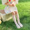 Calzini per bambini Summer Spring sottili archi graziosi calze alla caviglia corta mesh con increspatura in pizzo altissimo calzini bianchi lunghi per bambini