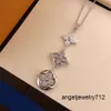 Designer Jewelery Three Flower Pendant Necklace with Diamond Crystal For Women Classic Luxury Brand Gold Gift with box