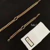 Designer Necklace Women's Copper Brand smyckesuppsättning: Choker halsband, armband och örhängen