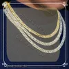 Designer-Halskette-Ketten-Pass-Test 8-14 mm breit Gra Moissanit Diamond Gold Sterling Sier Cuban Link Kette für Männer Hip Hop Mode Halskette Swarovskis 476