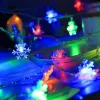 Decorações 1pc Luzes de Natal Snowflake String Light LED Bateria operada a água à prova d'água Luzes de fadas para o quarto Decoração de jardim