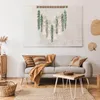 Decorative Flowers Faux Eucalyptus Leaves Boho Wall Decor Strung On A Wooden Stick For Elegant Home Display