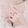 Band Rings Cosya 22 CT FL Moissanite Row for Women 925 Sterling Sier D White Gold Diamond Eternity Wedding Fine Jewelry Drop Delivery DHLWM