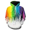 Mens Hoodies Sweatshirts 2023 Ny 3D -tryckning Rainbow Mönster Tryckt huvtröja Tjock Hooded Jacka Mens och Womens Harajuku Style Unisex Jacket Hoodie 240425