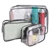 Opbergtassen transparante zwarte zipper make -uptas Organizer doos Vrouwen mannen reizen Clear Cosmetic Case Waterdichte toilethoeven Was make -up