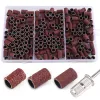 Bits 210pcs/Box Sanding Cap Bands For Electric Manicure Machine 180/120/80 Grit Nail Drill Grinding Bit Files Pedicure Tool Set