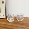 Titulares de velas Crystal Glass Flower Tea Light Solder Decoração Decoração Budista de Decoração