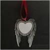 Pendant Necklaces Sublimation Fashion Jewelry Blank Wings Car Hanger Transfer Printing Consumables Drop Delivery Pendants Dhg4G