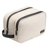 Storage Bags Faux Leather Toiletry Bag Wet And Dry Separation Waterproof Zipper Travel Makeup Cosmetic Pouch Organizer